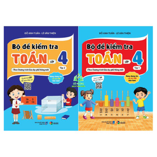 Sách - Combo Bộ Đề Kiểm Tra Toán Lớp 4 - Tập 1 + 2