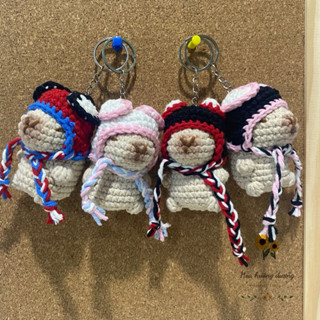 (có sẵn )Móc khoá capybara đội mũ spiderman len handmade - móc khoá cặp đôi