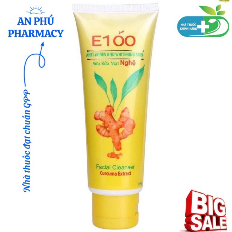 Sữa Rửa Mặt Giúp Sáng Da Tinh Chất Nghệ E100 100g
