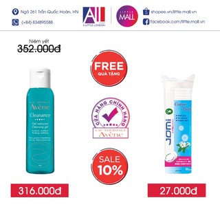 Gel rửa mặt cho da nhờn mụn Avene cleanance cleansing gel TẶNG bông tẩy trang JOMi (Nhập khẩu)