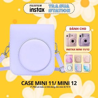 Bao da bảo vệ máy chụp ảnh lấy liền instax Mini 12/ Mini 11 -  Case túi đựng máy chụp ảnh instax Mini 12/ Mini 11 Trơn