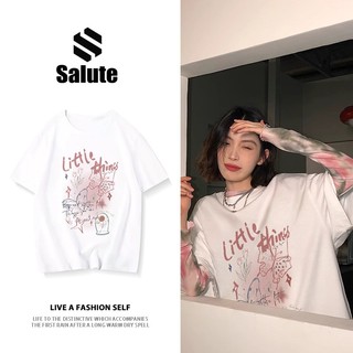 Áo phông Salute nữ trắng local brand T-shirt ngầu form rộng unisex 100% cotton Y1005