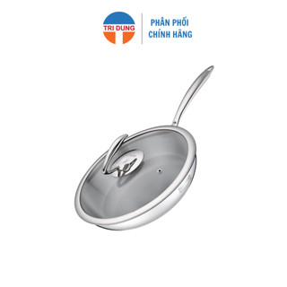 Chảo Nguyên Khối Inox 304 Tripro nắp kính Kalite KL828 - Hiệu Suất Bắt Từ 99%, Tiết Kiệm Điện Năng - Nắp kính cường lực