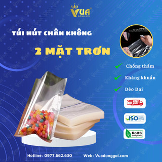 Túi Hút Chân Không Thực Phẩm 2 Mặt Trơn Phẳng 40x60, Ép Chân Không Hàng Khô Ướt, Bộ 500g-1kg