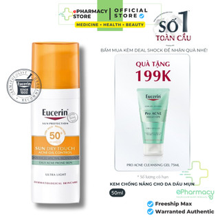 Kem chống nắng EUCERIN Dry Touch Oil Control Gel-Cream SPF50+ cho da dầu, mụn 50mL
