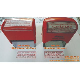 Khắc dấu Shop, Dấu cửa hàng, Khắc Dấu 4 dòng, hiệu shiny