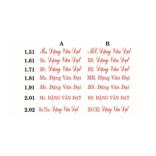 Khắc Dấu tên, Làm Dấu tên bác sỹ