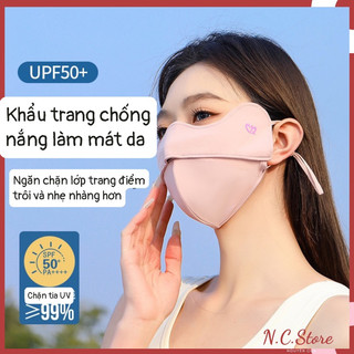 Khẩu Trang Mùa Hè Có Logo Đổi Màu Băng Lụa Chống Nắng 3 Chiều