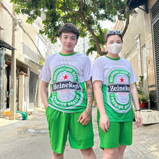 Bộ đồ thể thao nam thời trang BIA HEINEKEN XANH chất thun co giãn mềm thoáng mát