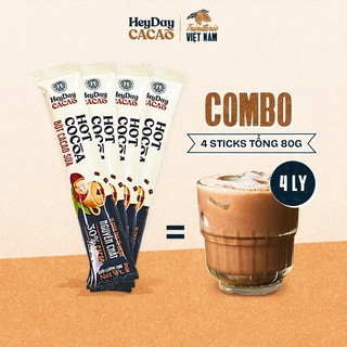 Bột Cacao Sữa Heyday - Đậm vị chân thật từ cacao nguyên chất - Combo 4 gói tiện lợi 20g