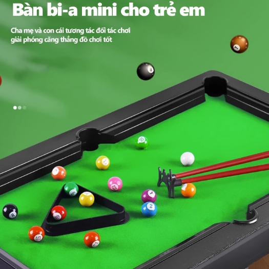 Bộ đồ chơi Bàn Bida Billiard Snooker vui nhộn cho gia đình văn phòng quán cafe - Bàn Bida Mini cho bé đầy đủ phụ kiện