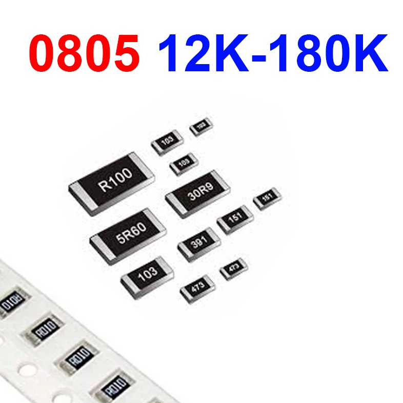 Dây 50c - Điện Trở Dán SMD 0805 5% Giá Trị Trong Khoảng 12K - 180K Ohm linh kiện điện tử điện trở SM