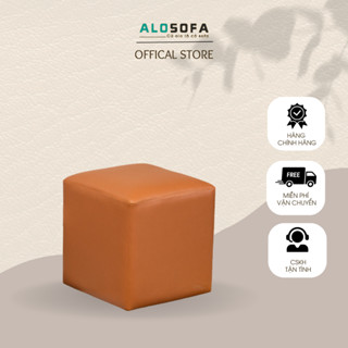 Đôn Sofa Vuông Da Công Nghiệp Mã Da C1017 Phong Cách Hiện đại Kích Thước 40x40cm Màu Nâu ALOSOFA