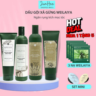 Bộ dầu gội xả gừng Weilaiya ngăn rụng, kích mọc tóc, dầu gội mượt tóc Hàng chính hãng 400ml + 250ml