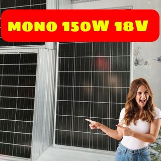 🔥Mono 150W 18V MỚI VỀ HÀNG 2024🔥tấm pin năng lượng mặt trời 150w 18v, tặng kèm jack mc4 - GIÁ RẺ