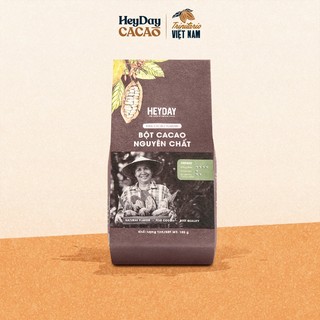 Túi 100g  - Bột cacao nguyên chất Việt Nam 100% không đường Heyday - Dòng Origin thượng hạng