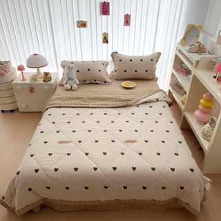 bộ chăn ga gối cotton organic 4 món chăn trần hè