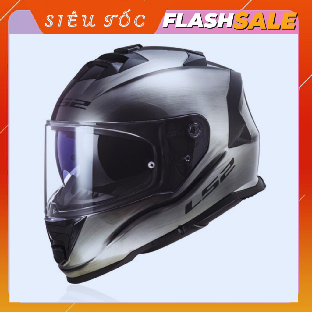 Nón bảo hiểm fullface LS2 FF800 xám titanium 2 kính tặng kèm pinlock