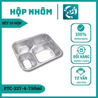 Khay nhôm Ftc set 10 khay  nhôm 4 ngăn rộng rãi hàng cao cấp chất lượng MS2274