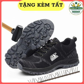Giầy Bảo Hộ Lao Động Kiểu Dáng Thể Thao Thoáng Khí, Chống Trơn Trượt, Chống Đinh, Chống Dập Ngón - TẶNG TẤT