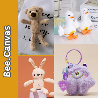 Móc khóa gấu bông mini dễ thương treo balo cute  Bee Canvas