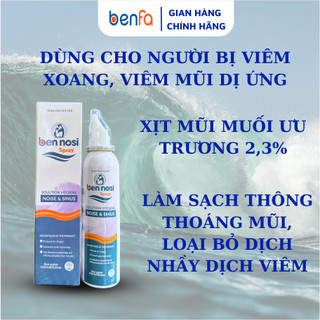 Dung Dịch Xịt Mũi Muối Ưu Trương Ben Nosi Spray Công Nghệ Mới 100ml cho người bị viêm mũi dị ứng, viêm xoang dai dẳng