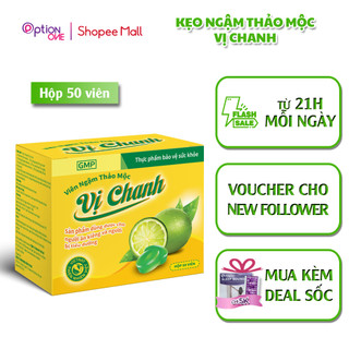 Kẹo ngậm giảm ho do viêm họng, viêm phế quản Thảo mộc Vị CHANH - Hộp 50 viên