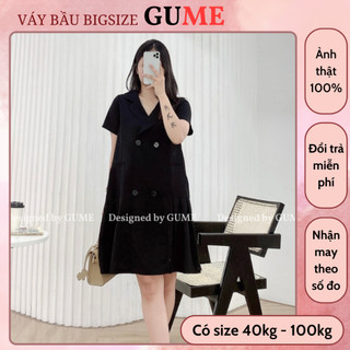 Đầm bầu công sở 40-130kg - váy bầu gume váy dáng xuông đuôi cá xếp ly. kiểu dáng sang chảnh mb207