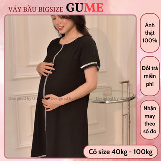 Đầm Bầu Công Sở 40-130kg - Váy Bầu GUME Váy Bầu Công Sở  Thiết Kế Dáng Suông Chữ A Thanh Lịch MB119