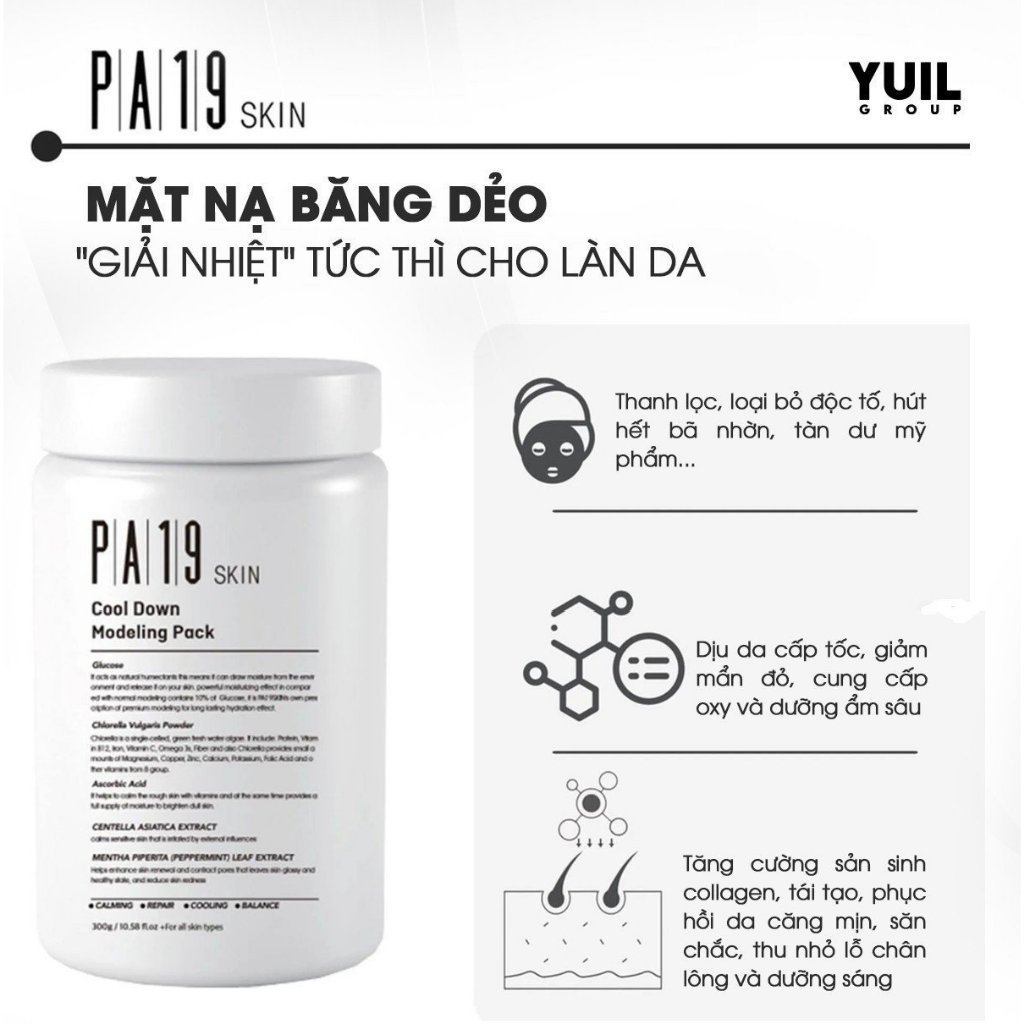 Mặt Nạ dẻo phục hồi da PA19 300g Cool Down Modeling Pack | Cây Rơm Cosmetics
