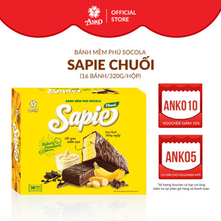 Bánh phủ socola sapie chuối 320g anko việt nam mềm tan bông ngậy vị socola chuối