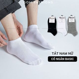  Vớ trơn cổ ngắn nam nữ GOMTAT chất liệu cotton mềm mại, thoáng mát  -VOTRON-VNXK