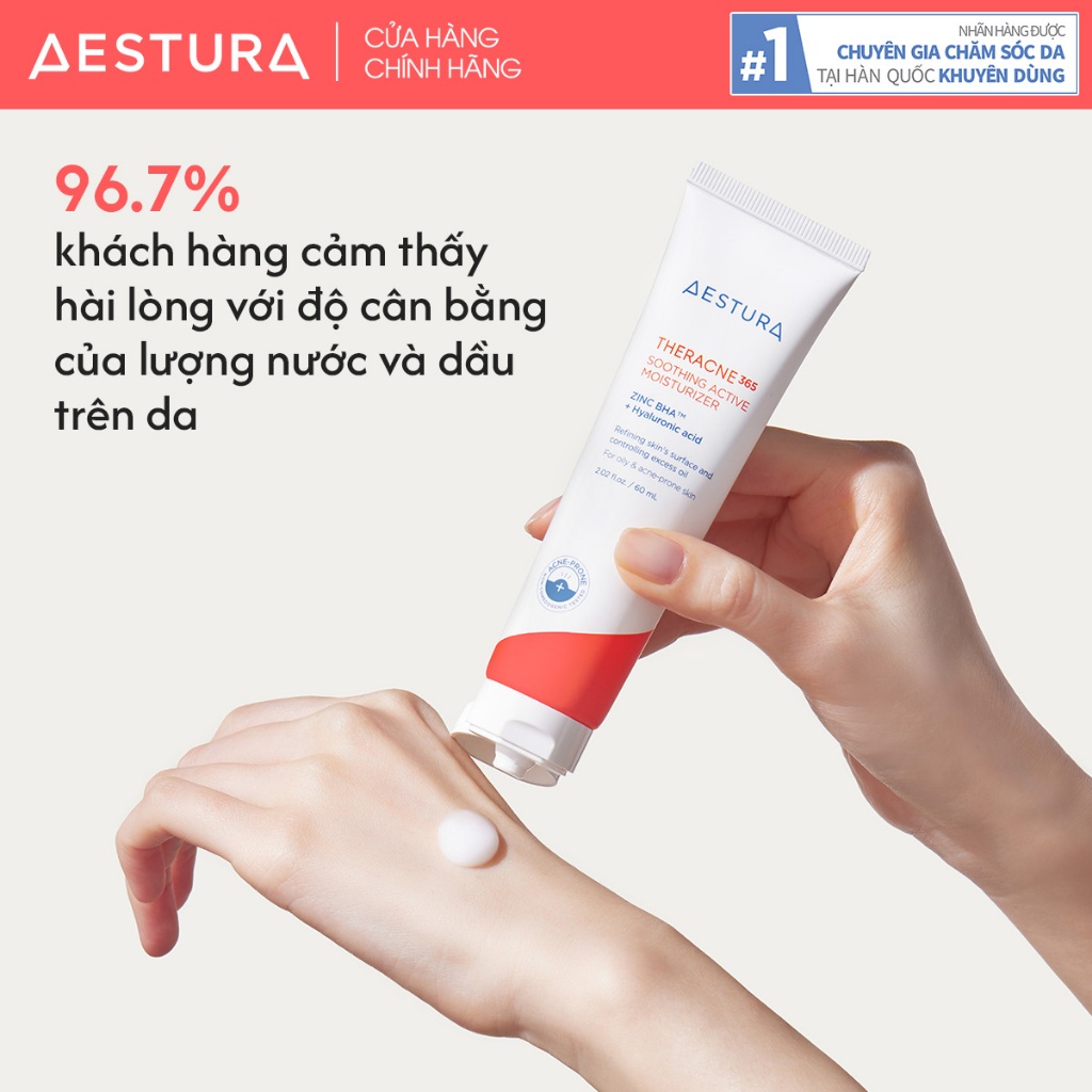 Kem dưỡng ẩm BHA dành cho da dầu mụn AESTURA THERACNE365 Soothing Active Moisturizer 60ml | BigBuy360 - bigbuy360.vn