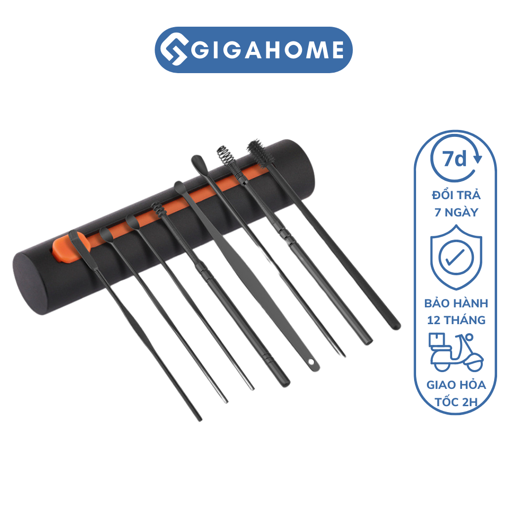 Bộ Dụng Cụ Vệ Sinh Tai, Lấy Ráy Tai 8 Món Chuyên Dụng GIGAHOME 11908