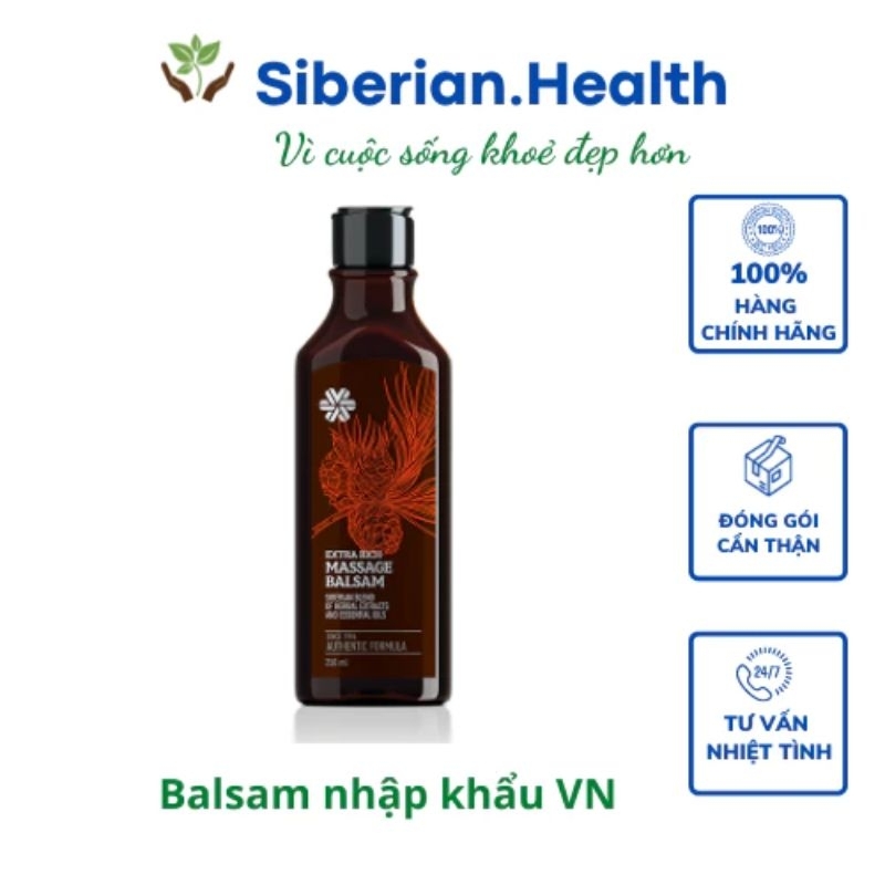 Dầu mát xa -Dầu Balsam siberi - Dầu thơm Siberian Pure Herbs Collection Extra Rich Massage Balsam , thể tích 250ml