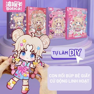 Đồ Chơi Búp Bê Hoạt Hình Chuyển Động Bằng Giấy - Đồ Chơi Thủ Công DIY Công Chúa Guka - MÃ D