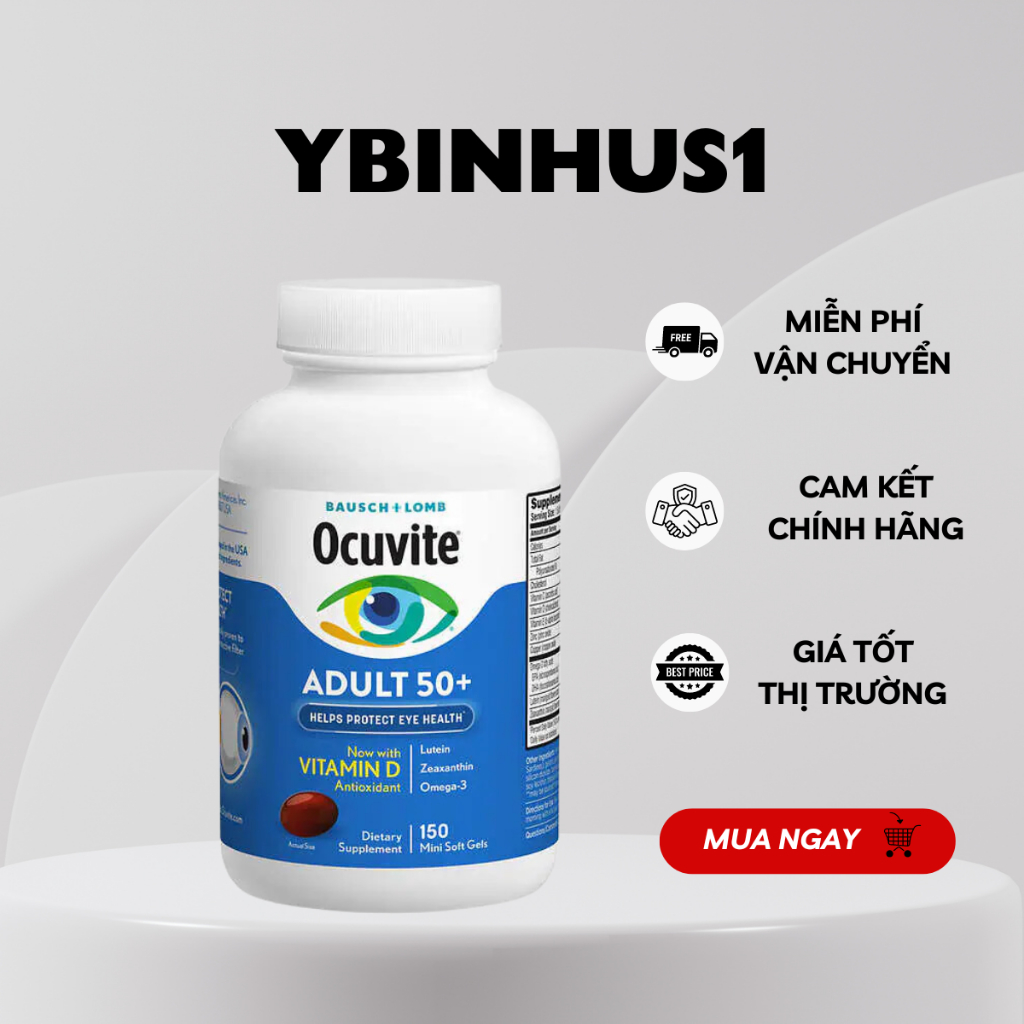 [Chính hãng - Date mới] Viên Uống Bổ Mắt Ocuvite Lutein 150 viên của Mỹ dành cho người trên 50 tuổi