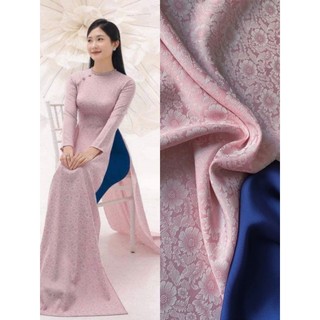 [VẢI ÁO DÀI] GẤM LỤA HOA CÚC ĐẸP KHỔ 1M55