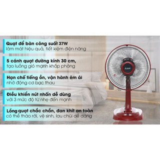 Quạt bàn mitsubishi electric 5 cánh d12-ga cy-rd 37w mới 100%