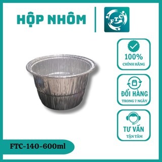 Khay nhôm Ftc bát nhôm 600ml có nắp dùng 1 lần hàng đẹp MS140