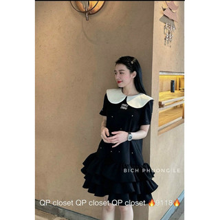 Váy Cổ Den Tầng Bèo