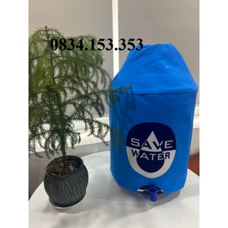 Áo trùm bình nước có vòi 21 lít xanh dương save water