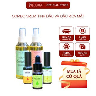 Combo Srum tinh dầu và dầu rửa mặt Pơ Lang giúp làm sạch và chăm sóc da mặt nhẹ nhàng 10ml và 55ml