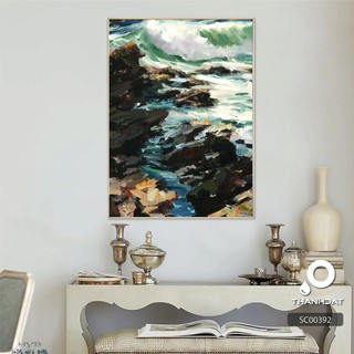 🐳Tranh canvas khung cảnh sóng biển trang trí nội thất chất lượng cao - tặng kèm đinh treo 3 chân [SC]