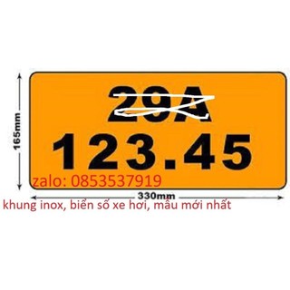 BỘ 2 biển số  XE ô tô TRƯỚC VÀ SAU inox DÀY, khung biển mới kt 33.5*17cm.