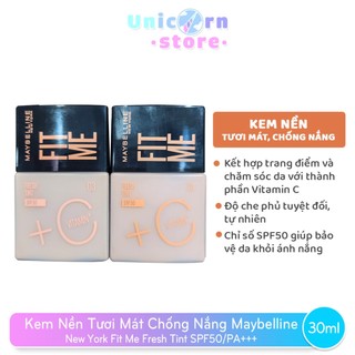 Kem Nền Tươi Mát Chống Nắng Maybelline New York Fit Me Fresh Tint SPF50/PA+++ 30mL