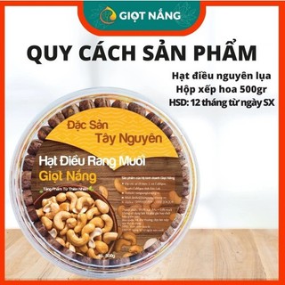 (Hộp 500gram) Hạt điều rang muối Bình Phước nguyên lụa vị truyền thống, hải sản, khô gà, hạnh nhân óc chó dinh dưỡng, t