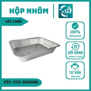 Khay nhôm FTC set 5 hộp 5000ml có nắp đậy cao cấp dùng 1 lần MS370