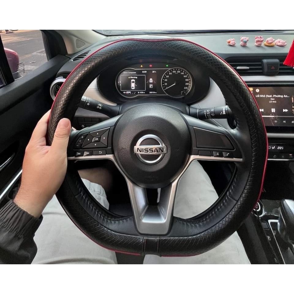 Bọc vô lăng ô tô Da Nappa cao cấp size 38cm vừa tay bám tay lái