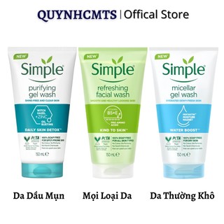 Sữa rửa mặt Simple dịu nhẹ an toàn lành tính 150ml